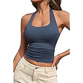 GREAIDEA Halter Tops for Women Trendy 2026 Summer Going Out Tops Sexy Backless Sleeveless Workout Tank Top Cute Y2k Clothes