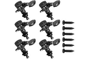 Guitar Locking Tuners, Sealed Tuning Key Pegs Machine Heads Prevention for Acoustic and Electric Guitars (Set of six right bu