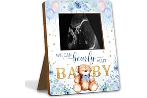 ALodr Bear Baby Shower Sign Picture Frame, Bear Baby Shower Decorations, Cute Decor Gender Reveal, Pregnancy Milestone Keepsake, Pregnancy Announcement Sonogram Photo Frames