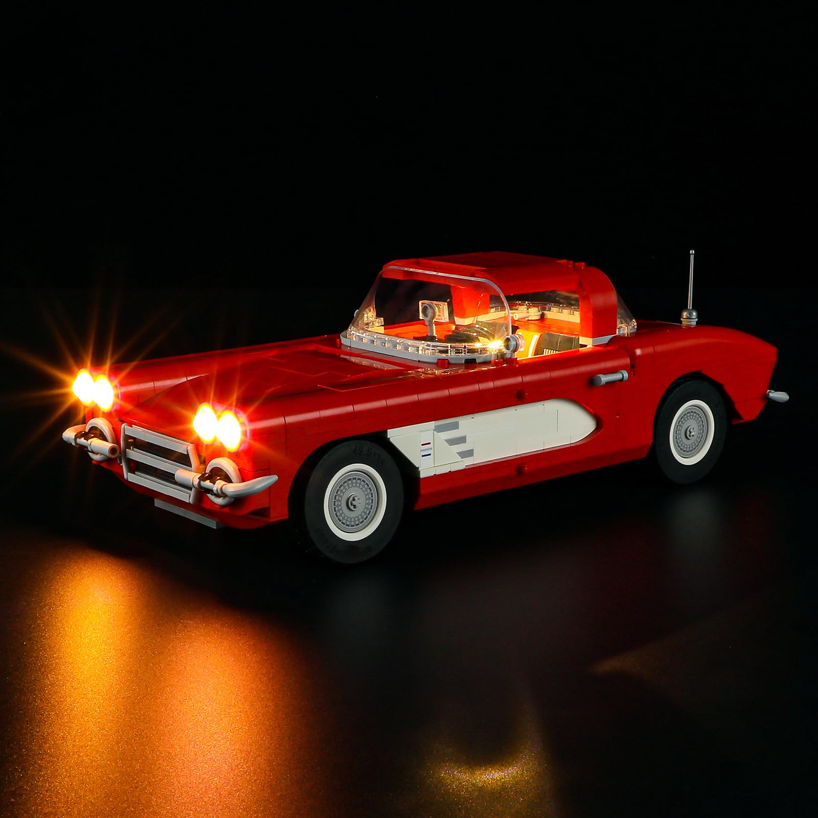GEAMENT LED Light Kit Compatible with LEGO Corvette - Lighting set for Icons 10321 (Building Set Not Included)