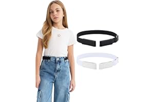 Monopa Kids Elastic No Buckle Belt for Girls Toddler for Causal Pants Jeans