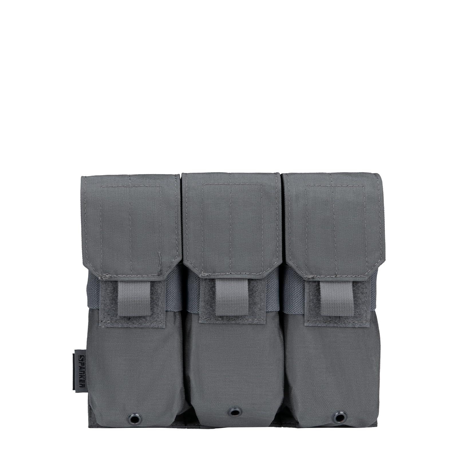 EXCELLENT ELITE SPANKER Tactical M4 Mag Pouch Single/Double/Triple Mag Pouch for M4 M14 M16 AR15 AR10 G36 Magazine (Grey)