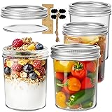 ComSaf Mason Jars 16 oz with lids - 4 Pack, Pint