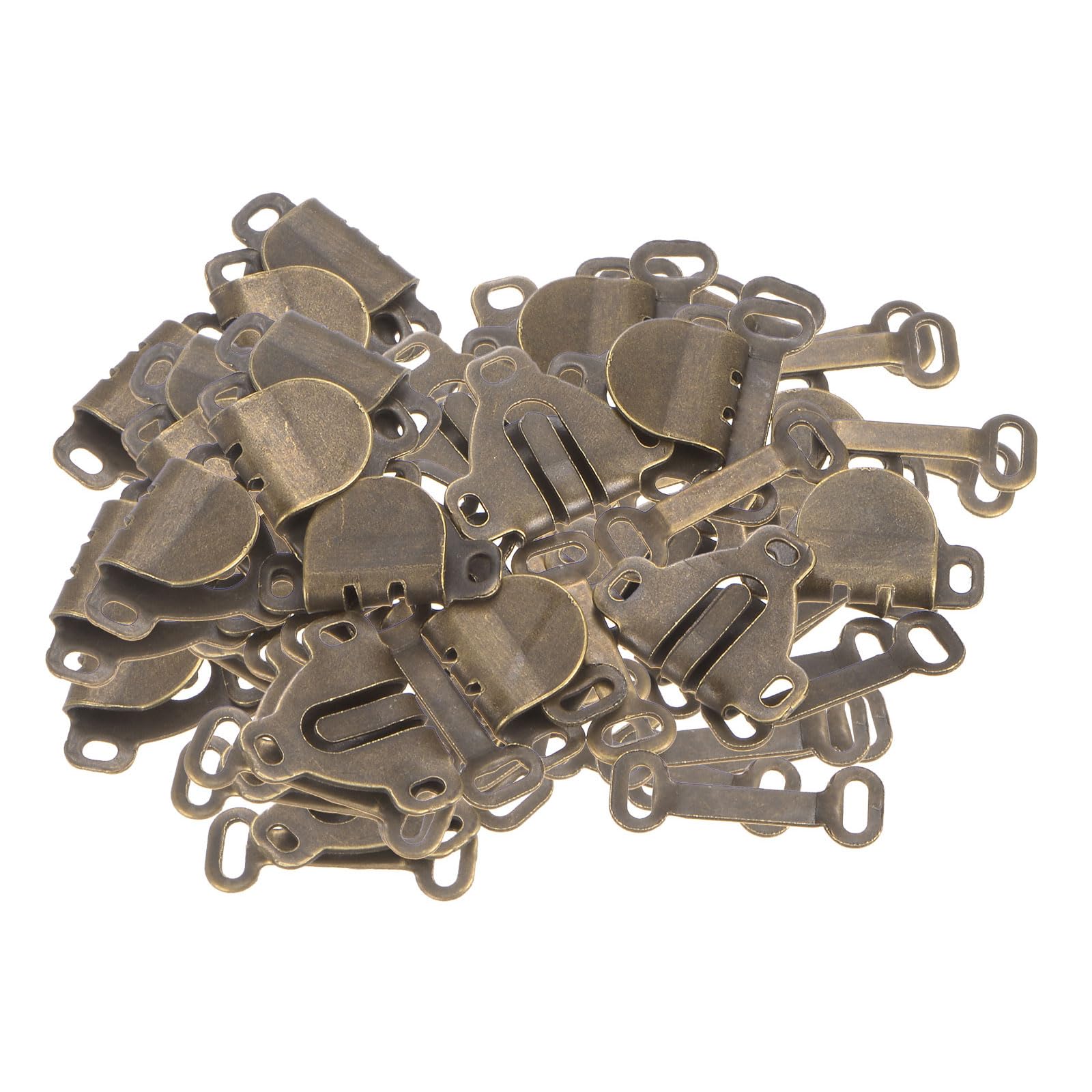 Kozelo 80pcs Sewing Hooks and Eyes Closure - [ 16mm x 13mm ] for Bra Trousers Clothing DIY Use | Bronze