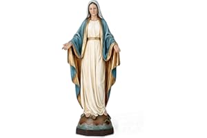 BC BUILDCLASSIC BC Catholic Our Lady of Grace Statue, Blessed Holy Mother Virgin Mary Figure for Altar, Religious Gift to Mom, Devout Home Decor, 13.5 inch H, Hand Painted by Buildclassic (Elegant)