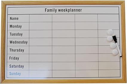 Familie Wochenplaner Memoboard Kreidetafel Notizbrett Schreib