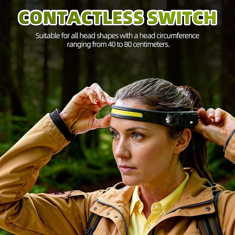 4 Pcs Linterna Frontal, Frontal LED Recargable USB C, Linterna Cabeza, Sensor de Movimiento, 5 Modos de Luz, 230 °Ángulo, Luz Frontal Cabeza para Camping, Pescar, Senderismo, Mantenimiento Trabajo — foto 4 de 8
