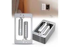 CHOWZZ 15 Pcs Low Voltage Mounting Bracket 1 Gang,Single Gang Drywall Brackets,Low Voltage Box Brackets for Drywall Outlet Cable Pass Through Wall Plates,Fixing Loose Outlets or Adding New Outlet