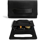 Hide & Drink, Rectangular Clutch Bag With Handle, Wallet for Cards, Money, Stylish Handbag, Full Grain Leather, Handmade, Charcoal Black