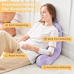 Sasttie Reading Pillow for Bed, Velvet Back Support
