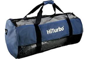 Hiturbo Mesh Dive Duffel Bag: Scuba Gear Bags for Diving, Snorkeling, Freediving and Swimming - 60L Travel Beach Pool Water Sports Equipment Bag with Shoulder Strap