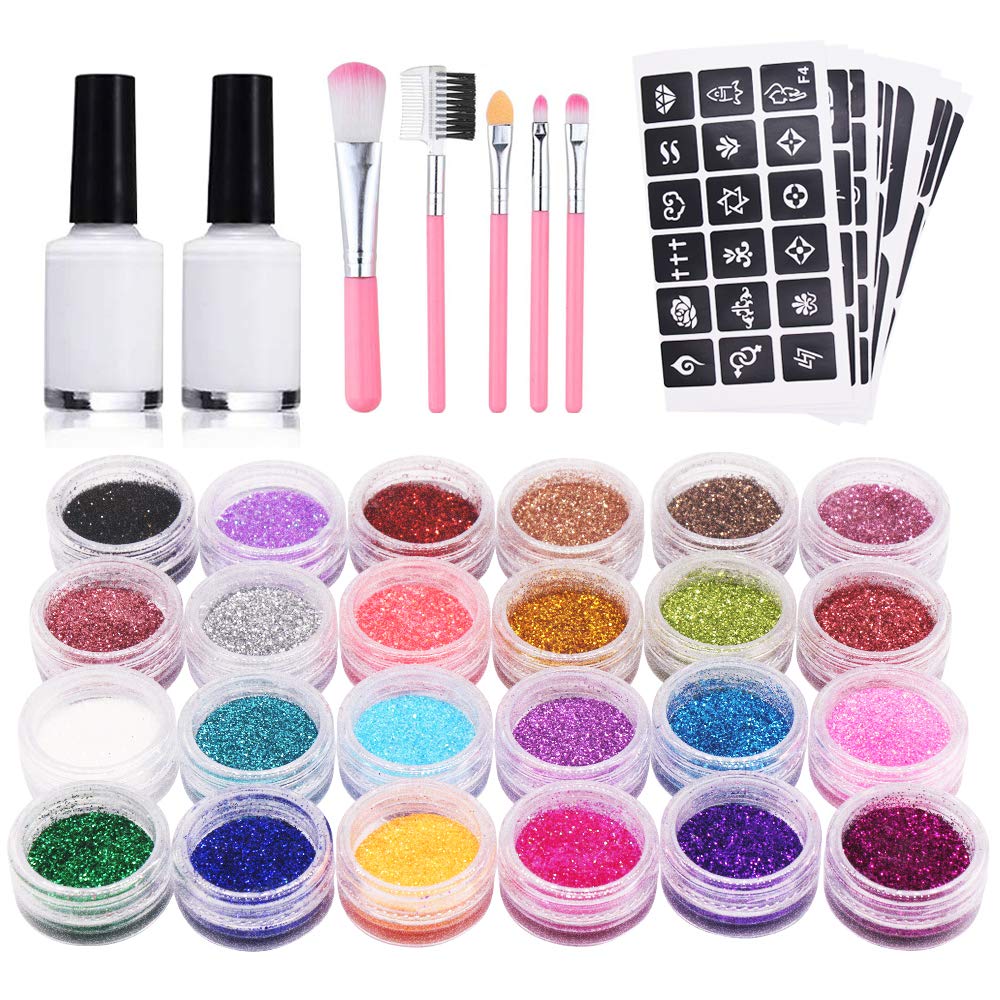 Buy Glitter Tattoo Kit Cosmetic Glitter Tattoos Face Painting Make Up