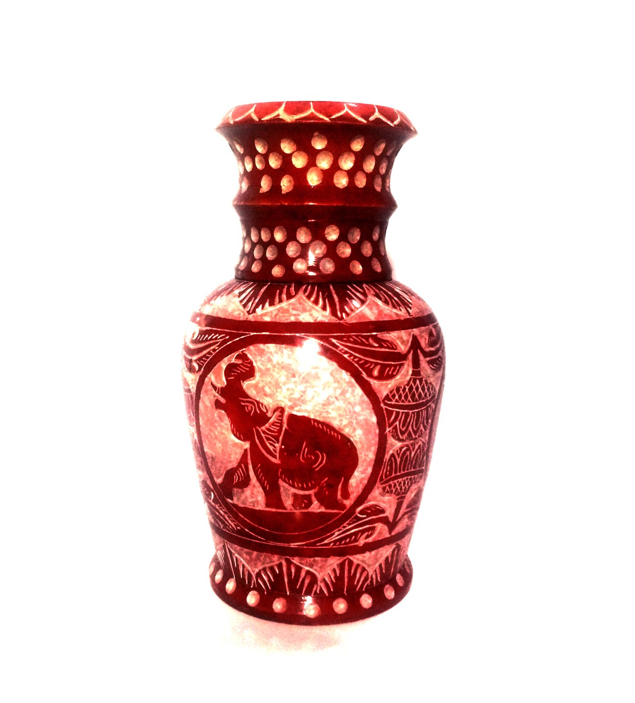 Buy Sehar Crafts Flower Pot Red Colour Marble Hand Painted Flower