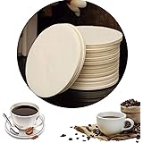 Unbleached Coffee Filters Paper, Universal Replacement Coffee Filter for AeroPress, Compatible with Coffee Maker, Round Paper
