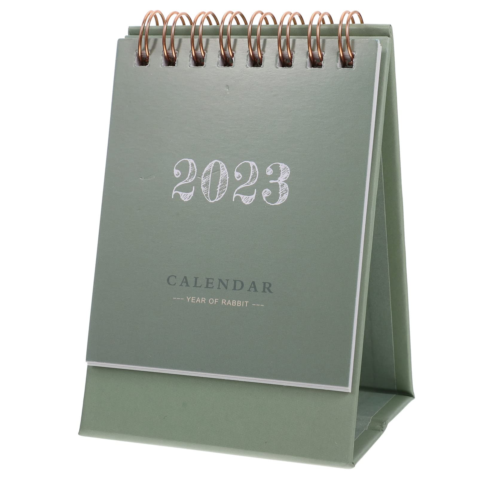TOYANDONA Mini Desk Calendar 2022-2023, Monthly Calendar Small Standing Flip Desk Calendar 2023 Desktop Calendar for Office School Home (July 2022- Dec 2023/ Green), 12X8X6CM