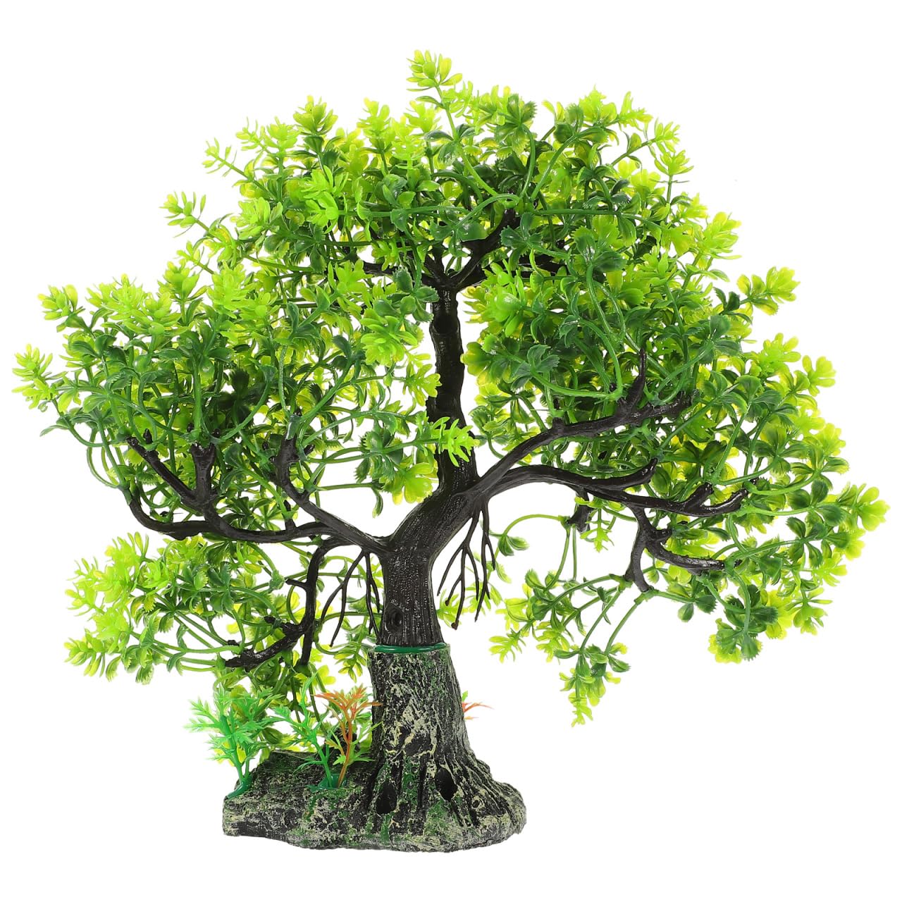 POPETPOP Fish Tank Decor Bonsai Tree - Artificial Pine Tree Plastic Plant Decor for Aquarium Bonsai Ornament Green Craft Landscape Tree
