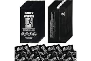 TWOWORLD Body Wipes for Women and Men Individually Wrapped Face and Body Wipes, Bath Wipes for Adults No Rinse Personal Cleansing Wipes Travel, Bulk Deodorant for Homeless Shower Wipes for Camping Hiking (50)