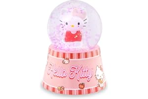 SILVER BUFFALO Sanrio Hello Kitty Mini Light-Up Snow Globe With Swirling Glitter for Adults | 3 Inches