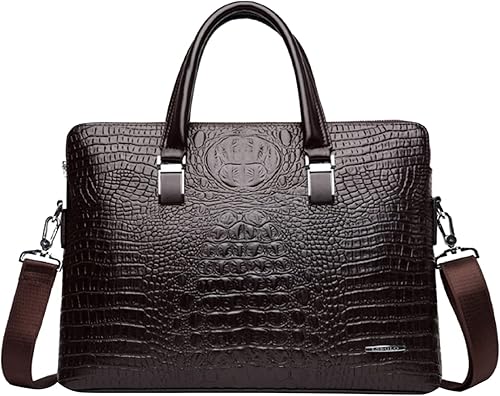 Amazon Co Jp Maam メンズビジネスバッグ メンズファッションバッグ サイズ クロコダイル柄 3色 ブラウン シューズ バッグ