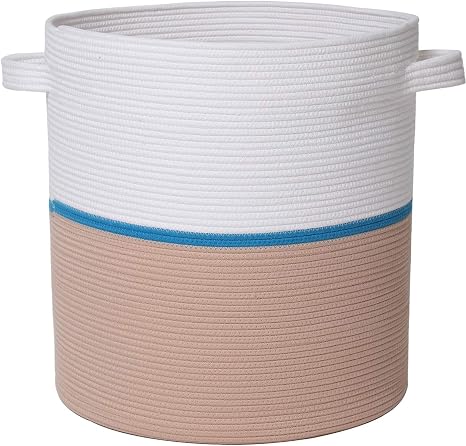 18 X 18 X 20 Mega Size Extra Large Storage Basket Cotton Rope Storage Baskets Woven Laundry Hamper Toy Storage Bin For Toys Blanket In Living Room Baby Nursery 18 X18 X20 Beige Masp003 13 5