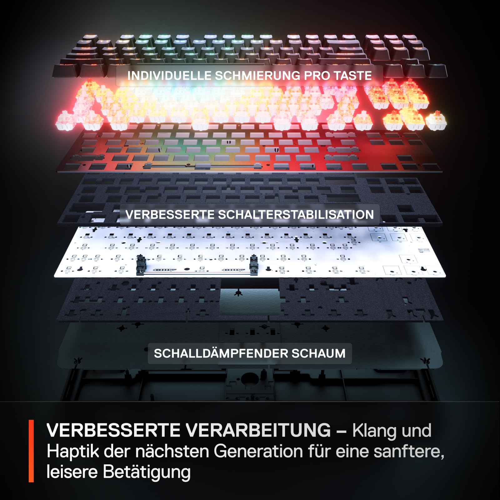 SteelSeries Apex Pro Mini Gen 3 Gaming Tastatur 60 Prozent - Hall Effect Switches OmniPoint 3.0 - Anpassbarer Auslösebereich - GG Quickset - Rapid Trigger - Rapid Tap-SOCD - DE Layout QWERTZ 6