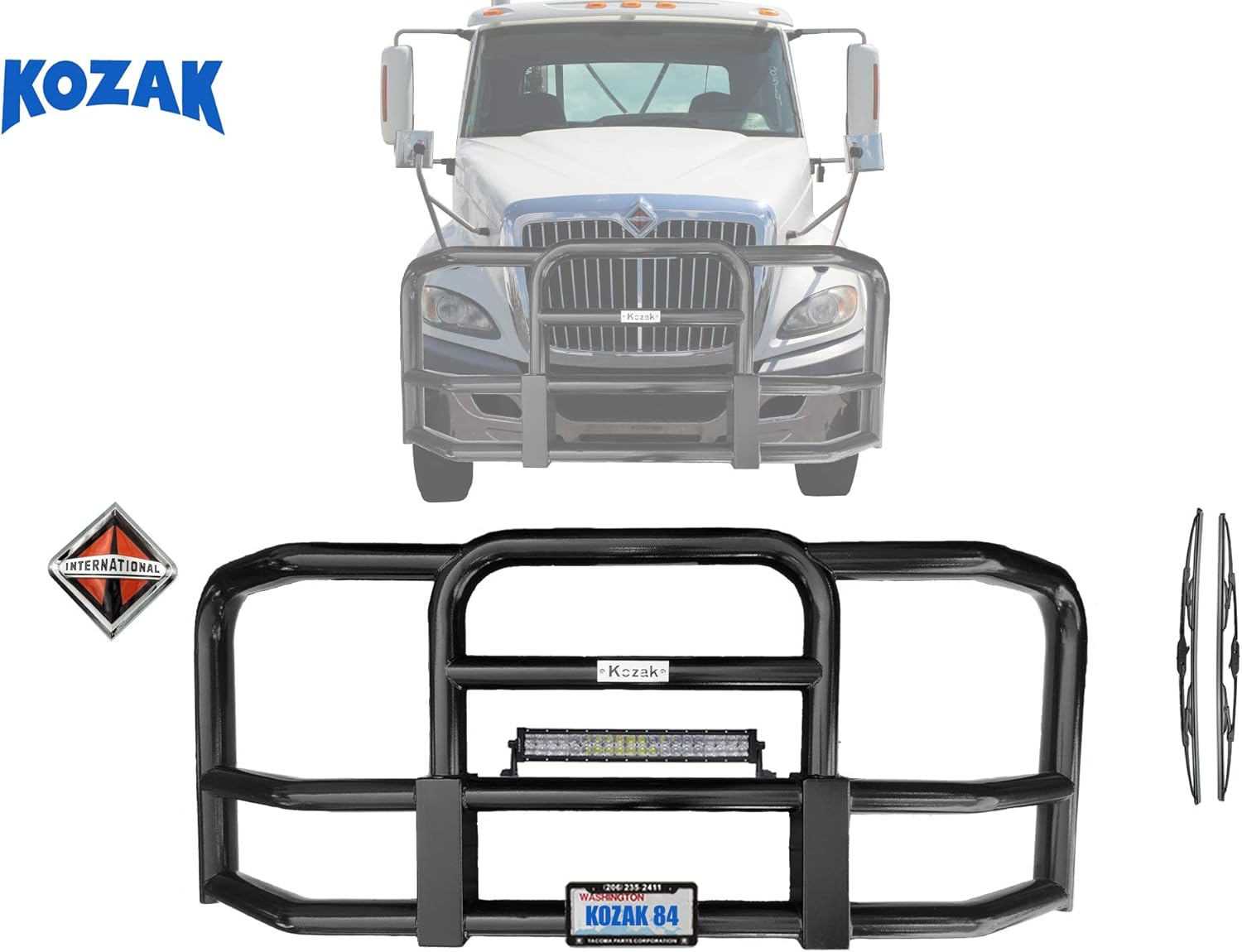 International Prostar Full Front Bumper Grill Deer Brush