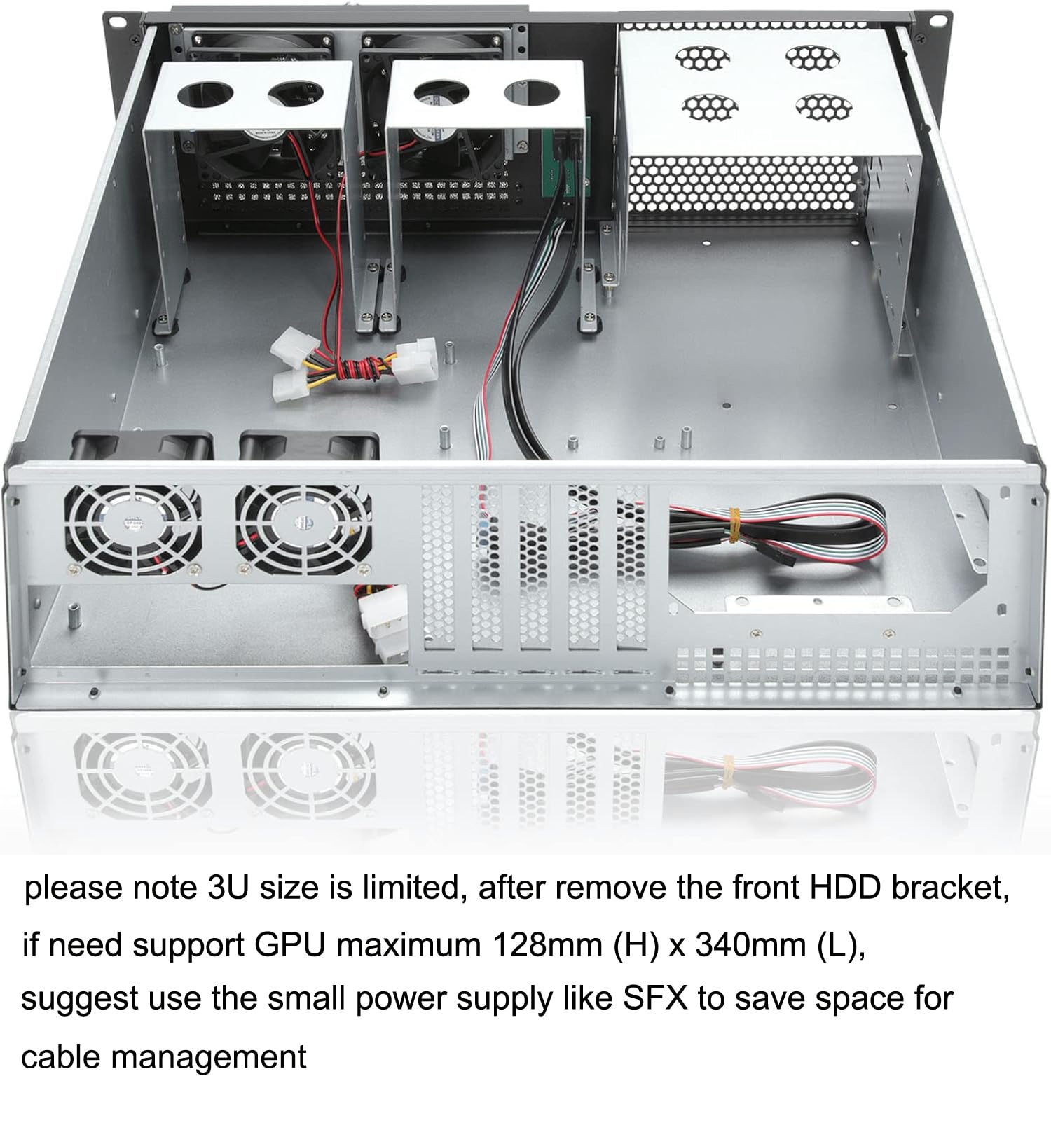 RackChoice 3u Rackmount Server Chassis MATX/Mini-ITX 3x5.25 Support ATX PSU with Either top/Bottom or Side Cooling and SFX PSU (Need to use The ATX to SFX braccket in Screw Box)