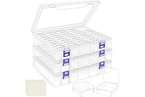 DILIBRA Bead Organizer Box, 138Pcs Small Bead Organizers and Storage Plastic Cases, Mini Clear Storage Containers Boxes with Hinged Lid for Diamond Painting Accessories, Seed, Jewelry, DIY Craft