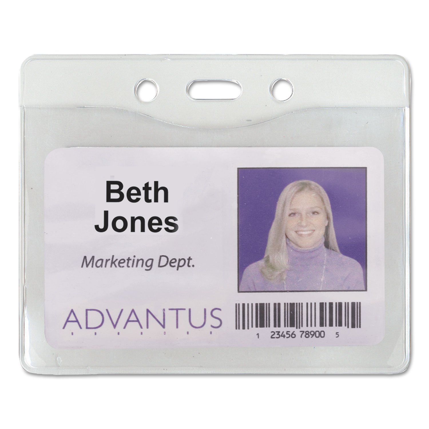 ADVANTUS Security Badge Holder, Horizontal, 37/8 x 25/8" Insert Size