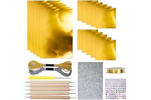 1 Set Embossing Foil Sheets, Gold Foil Craft, Decorative Aluminium Sheet, Brass Sheet, Gold Silver Paper For DIY Crafts Makin