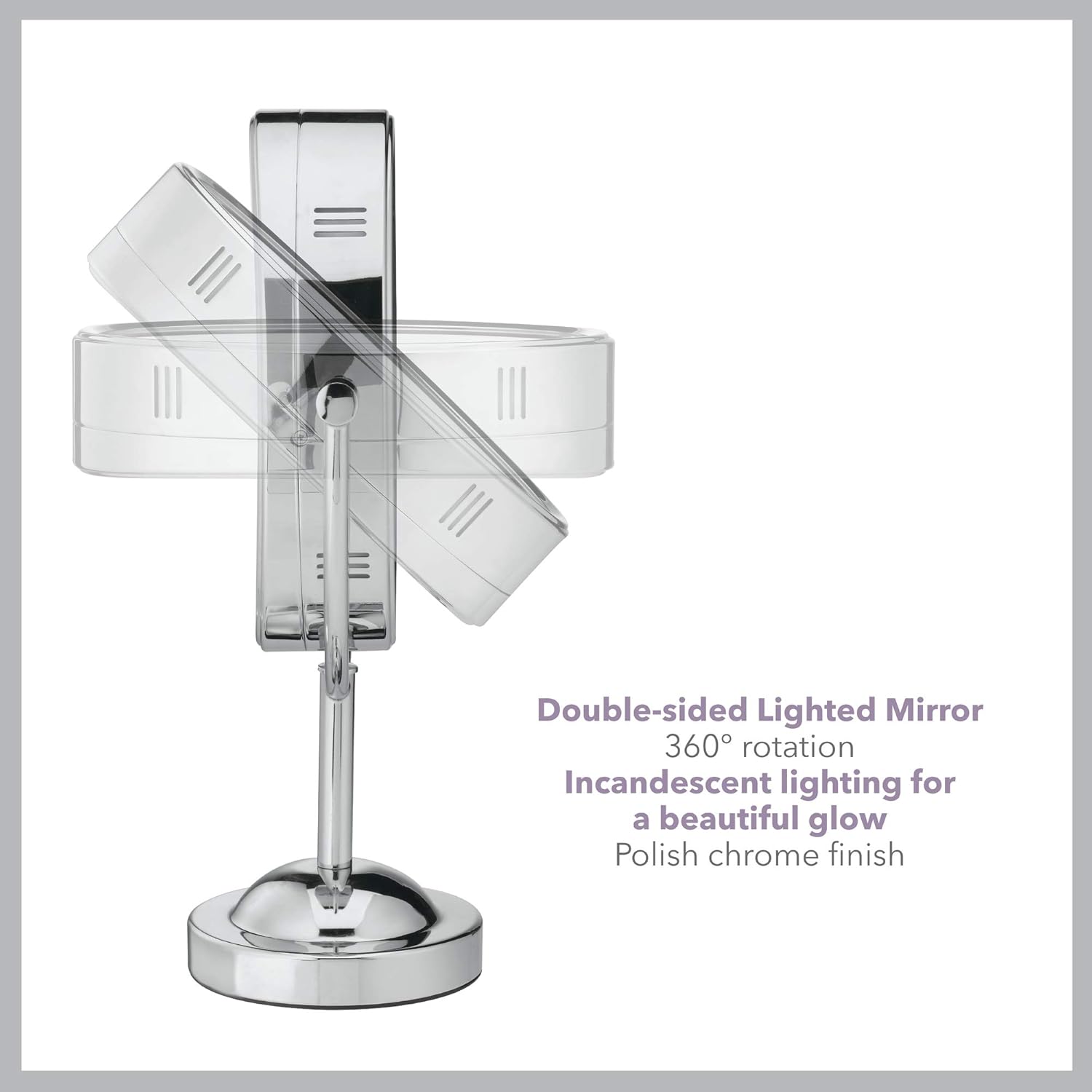 Conair Reflections Double-Sided Lighted Vanity Makeup Mirror, 1x/7x magnification, Polished Chrome : Personal Makeup Mirrors : Beauty