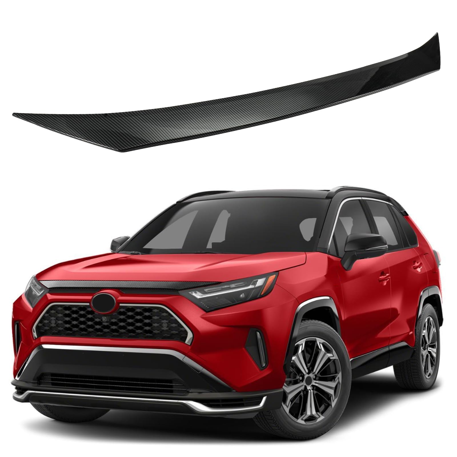 Photo 1 of (UNTESTED) Hood Deflector Bug Shield Deflector for Toyota RAV4 (Hybrid) SE/XSE/XLE/Limited 2019 2020 2021 2022 2023 2024 Hood Guard Protector Cover Trim Carbon Fiber Pattern ABS