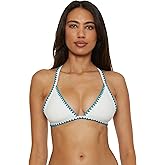 Lucky Brand Women's Marbella Halter Bikini Top, Adjustable, Tie Back, Swimwear Separates