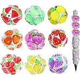 9 Pcs Fruit Rhinestone Beads for Pens Large Crystal Fruit Decor Chunky Glitter Beads for Beaded Pens Jewelry Keychain Craft Making