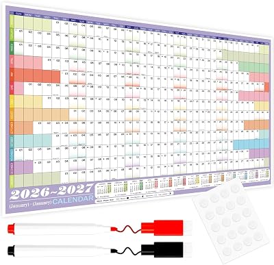 VEYLIN 2026 Wall Planner Academic Calendar 85x58 cm A1 Large with Stickers