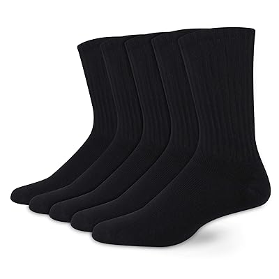 Dockers Men's 5 Pack Cushion Comfort Sport Crew Socks
