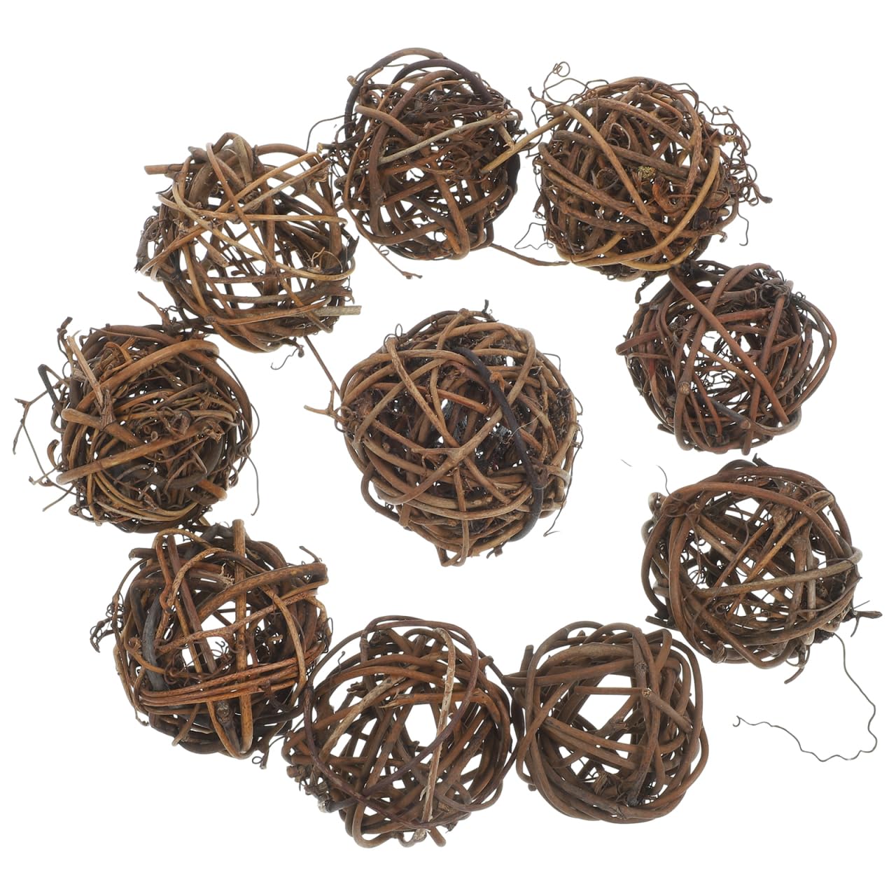 Photo 1 of 10 Pack Natural Wicker Rattan Balls for Home Decor - 2.36 inch Vase Fillers, Centerpiece, Wedding & Christmas Decor, Small Animal Chew Toys for Rabbits, Guinea Pigs, Brown