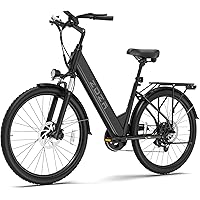 Electric Bike for Adults 26'', 1200W Peak Motor, 105 Km Max Range E Bikes for Adults with 7-Speed, 48V Removable Battery, Fro