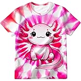 TZQPSJW Kids Tie Dye Shirt Size 4-16 Years Short Sleeve Hippies Senior Tees T Shirts for Boys Girls