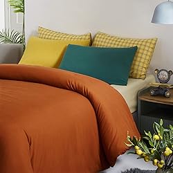 Luxlovery Caramel Comforter Set Queen Rust Bedding