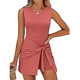 ANRABESS Women Summer Sleeveless Bodycon Tie Waist Romper Skort Mini Tennis Athletic Dress Built Shorts Casual Vacation Dress