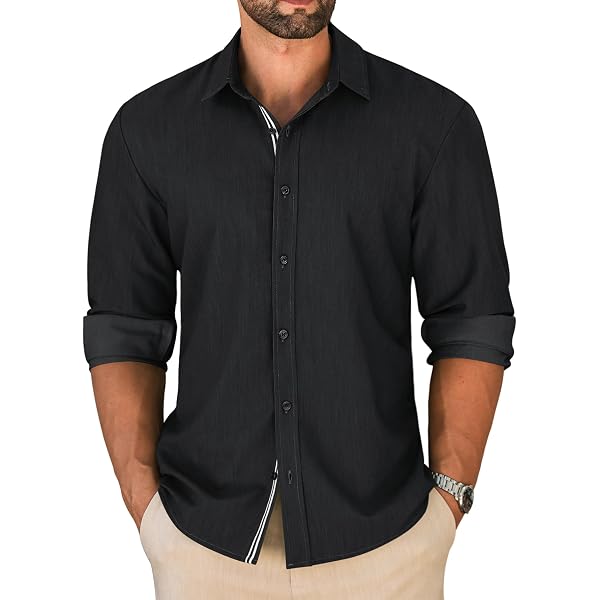Amazon.com: DKNY Men's Slim Fit Dress Shirts Solid Long Sleeve Stretch  Wrinkle-Free Formal Shirt Business Casual Button Up Shirts : Clothing,  Shoes & Jewelry