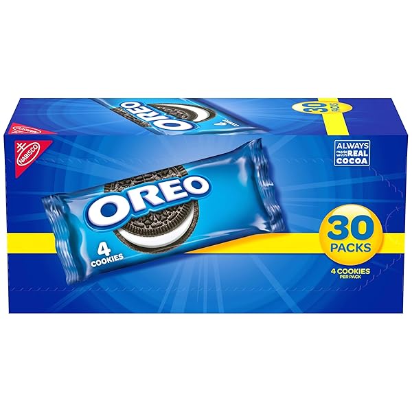 OREO CHOCOLATE SANDWICH COOKIES, 30 SNACK PACKS (4 COOKIES PER PACK)