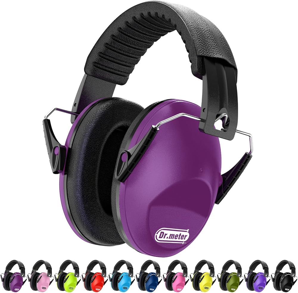 Dr.meter Ear Defenders Kids Noise Reducing Earmuffs SNR 27.4dB Purple