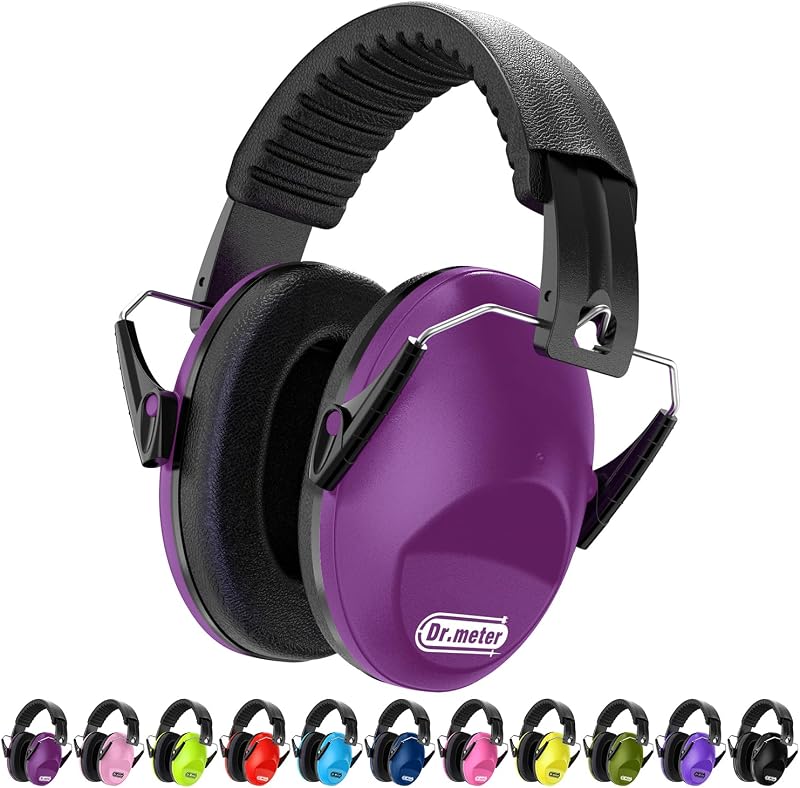 Dr.meter Ear Defenders Kids Noise Reducing Earmuffs SNR 27.4dB Purple