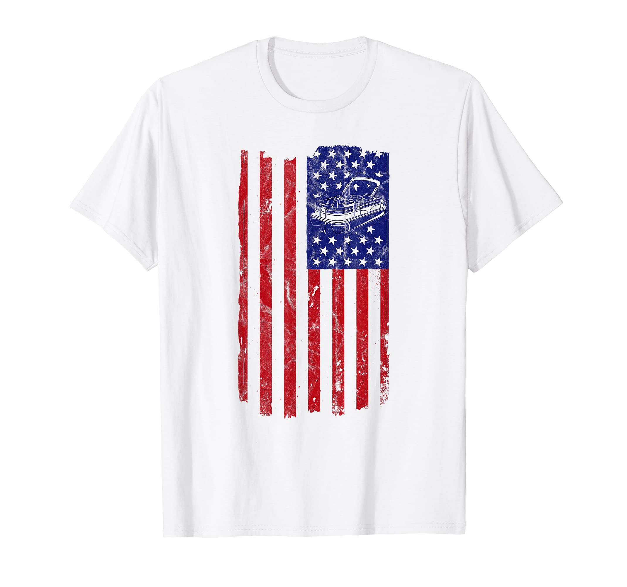 Crawfish Vintage American Flag Retro Lake Boating T-Shirt
