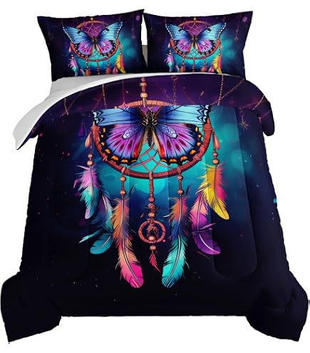Manfei Native Tribal Comforter Set Queen - Navajo Geometric Print, 3pc (Comforter + 2 Pillowcases)