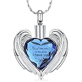 zeqingjw Cremation Urn Necklace for Ashes Stainless Steel Heart Memorial Necklaces Ash Holder for Human Pets Keepsake Jewelry for Loved Ones