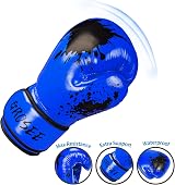 Grosee Kids Boxing Gloves 6oz 8oz Blue Youth Training Sparring MMA Muay Thai view 2