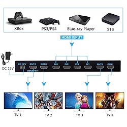 Enbuer HDMI Matrix Switch 4x4, 4K HDMI Matrix